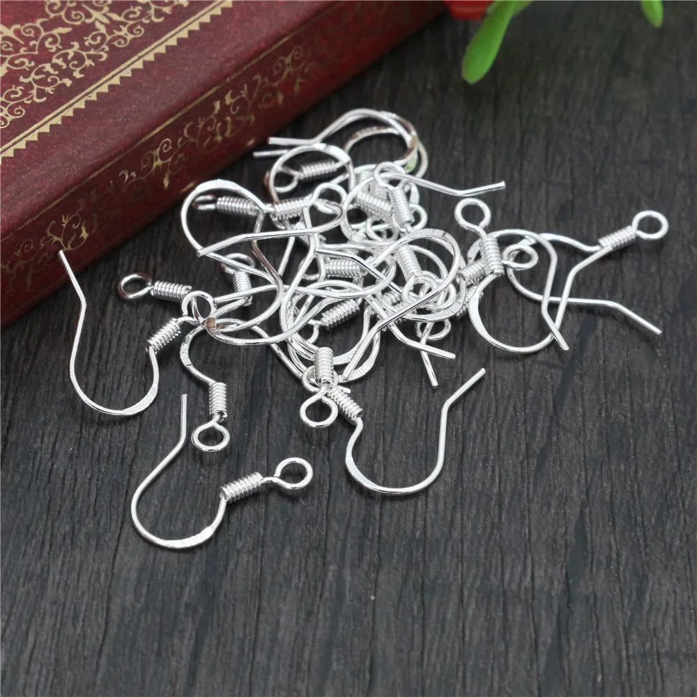 50pcs Premium Sterling Silver Earring Hooks - Professional Jewelry Making Kit for DIY Creators