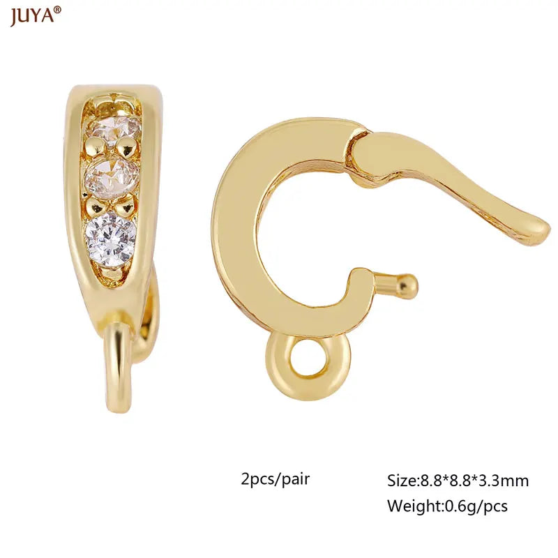 Premium 18K Gold Plated Anti-Allergy Jewelry Clasps - Luxury Zirconia Connectors for DIY Jewelry Making