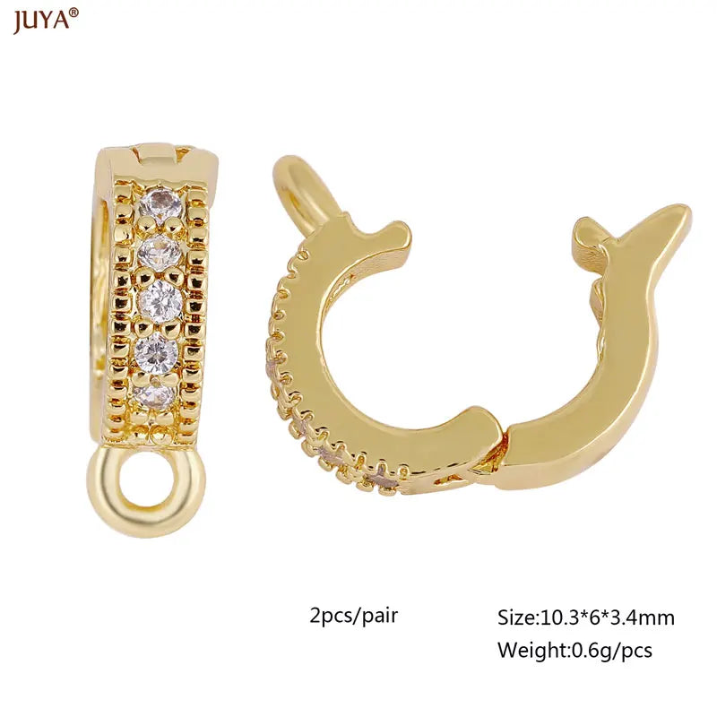 Premium 18K Gold Plated Anti-Allergy Jewelry Clasps - Luxury Zirconia Connectors for DIY Jewelry Making