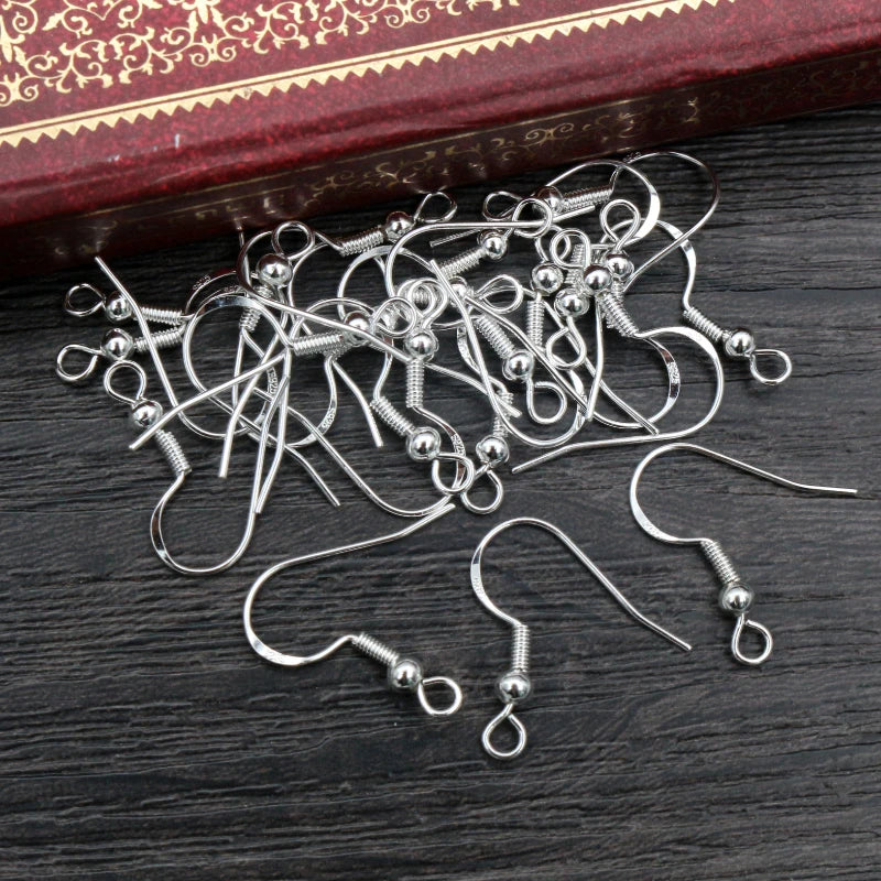 50pcs Premium Sterling Silver Earring Hooks - Professional Jewelry Making Kit for DIY Creators