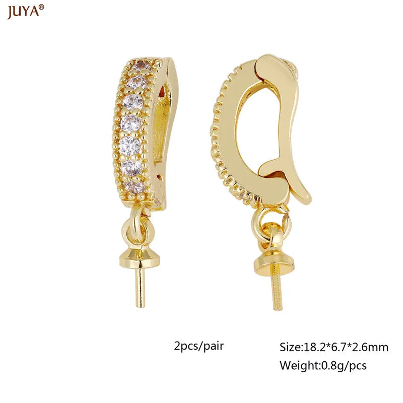 Premium 18K Gold Plated Anti-Allergy Jewelry Clasps - Luxury Zirconia Connectors for DIY Jewelry Making
