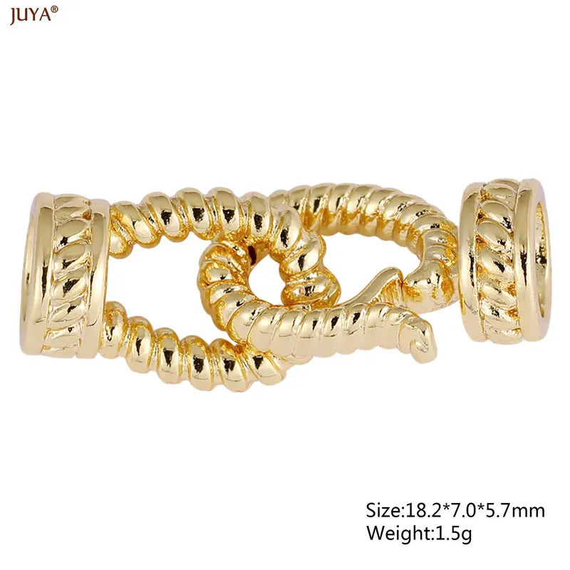 Premium 18K Gold Plated Anti-Allergy Jewelry Clasps - Luxury Zirconia Connectors for DIY Jewelry Making