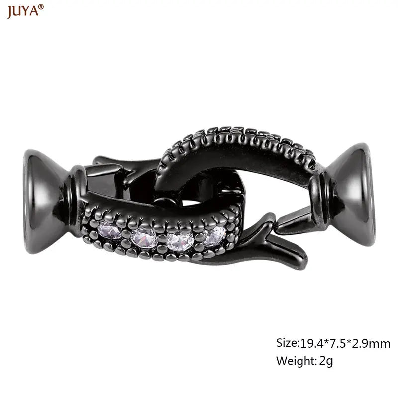 Premium 18K Gold Plated Anti-Allergy Jewelry Clasps - Luxury Zirconia Connectors for DIY Jewelry Making