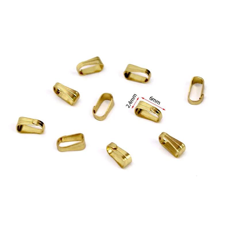 50pcs Premium Stainless Steel Pendant Bail Clasps - Professional Jewelry Making Connectors