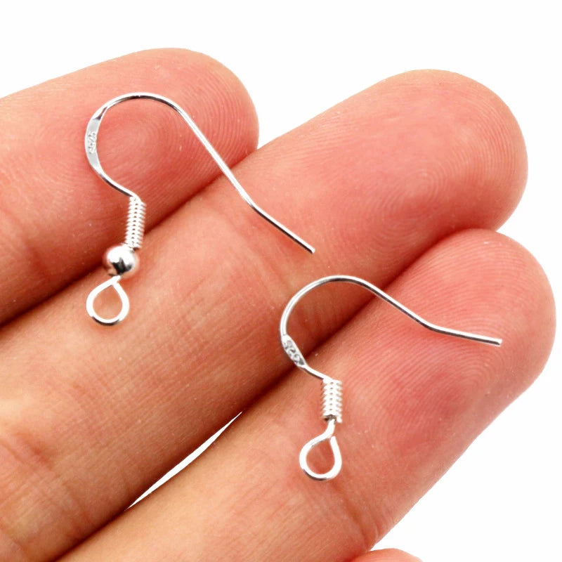 50pcs Premium Sterling Silver Earring Hooks - Professional Jewelry Making Kit for DIY Creators