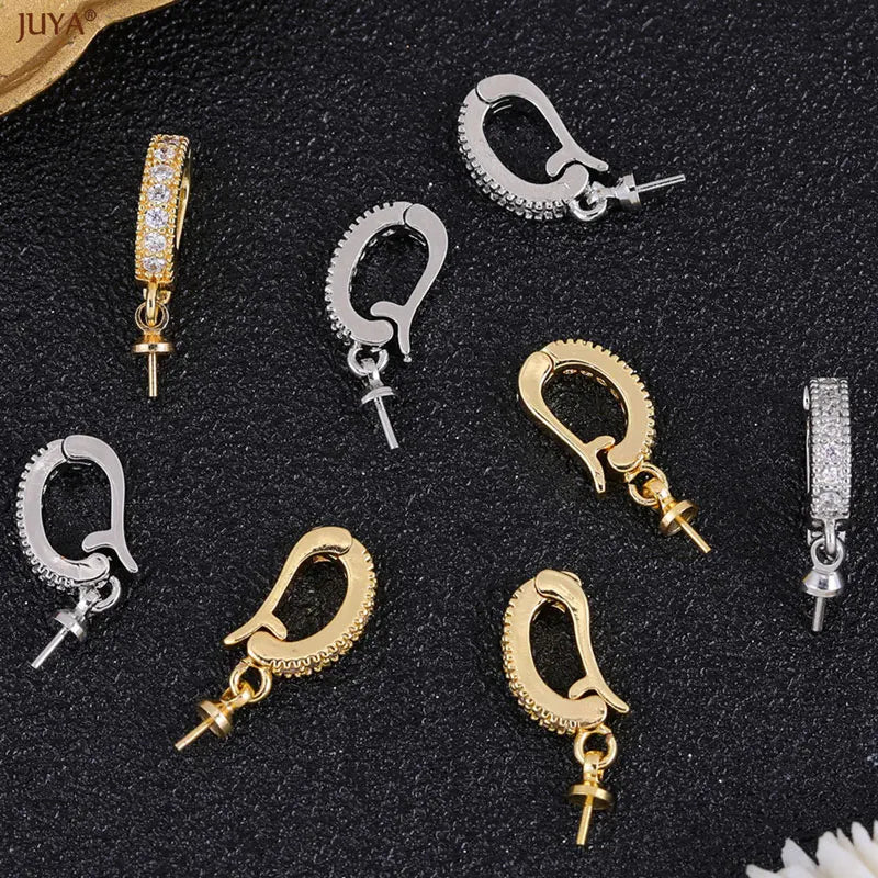 Premium 18K Gold Plated Anti-Allergy Jewelry Clasps - Luxury Zirconia Connectors for DIY Jewelry Making