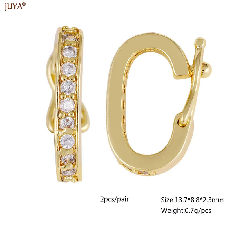 Premium 18K Gold Plated Anti-Allergy Jewelry Clasps - Luxury Zirconia Connectors for DIY Jewelry Making