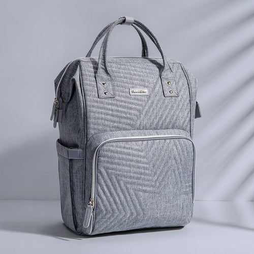 Quilted Diaper Baby Backpack - 13 Pockets Premium Oxford Fabric Travel Organizer