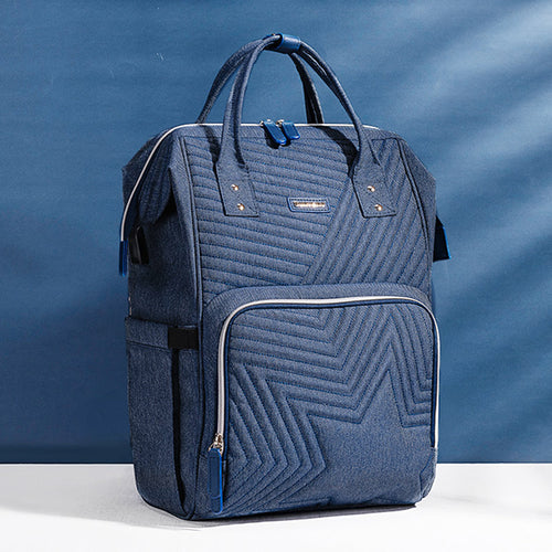 Quilted Diaper Baby Backpack - 13 Pockets Premium Oxford Fabric Travel Organizer