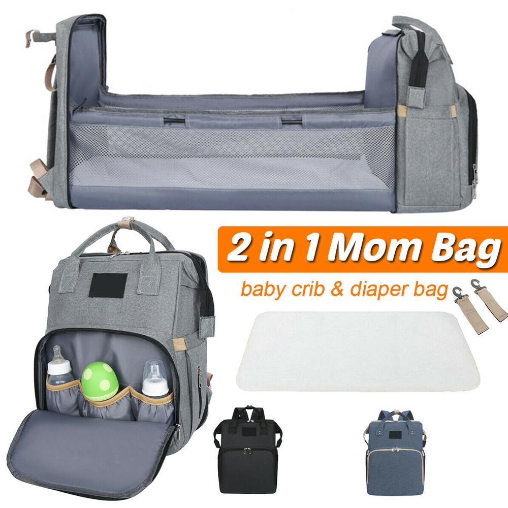 2-in-1 Stroller Diaper Bag with Baby Bed - Multi-Functional Travel Organizer