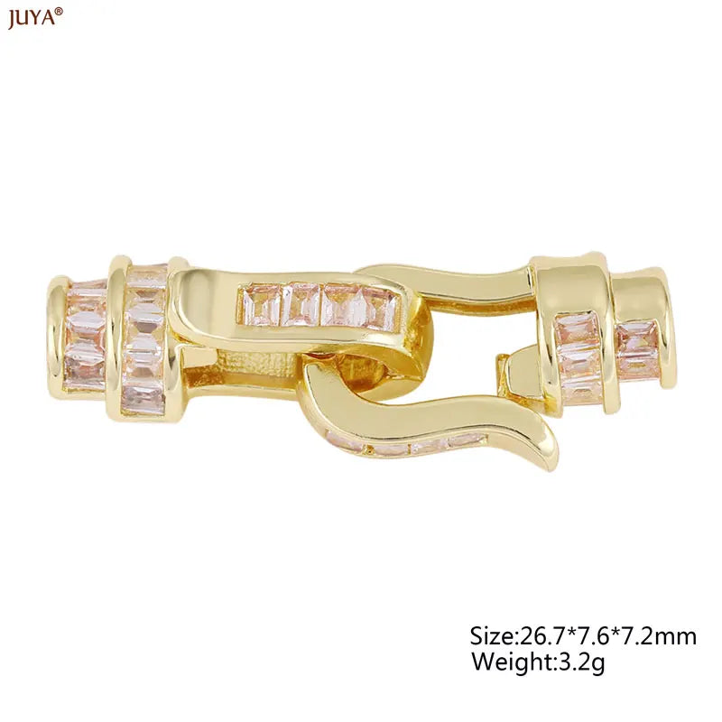 Premium 18K Gold Plated Anti-Allergy Jewelry Clasps - Luxury Zirconia Connectors for DIY Jewelry Making