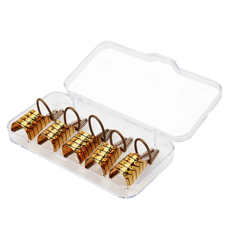 10pcs Professional Aluminum Nail Extension Forms - Reusable Nail Art Builder Guide Stencils