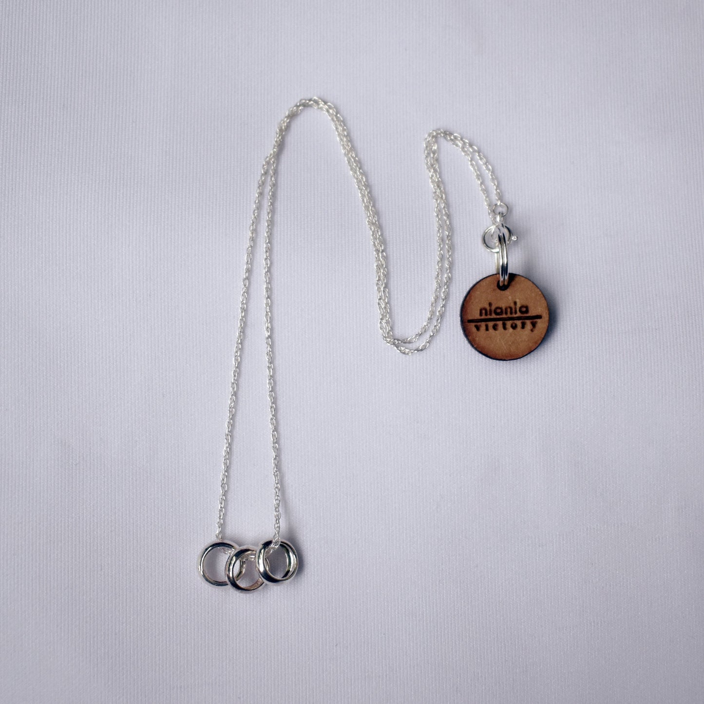 Triple unity sterling silver necklace, Christmas special, .925 sterling silver necklace